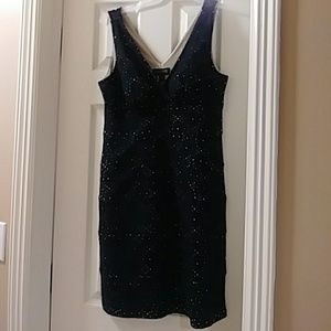 ENFOCUS STUDIO COCKTAIL DRESS.  BLACK/TAN SIZE 12